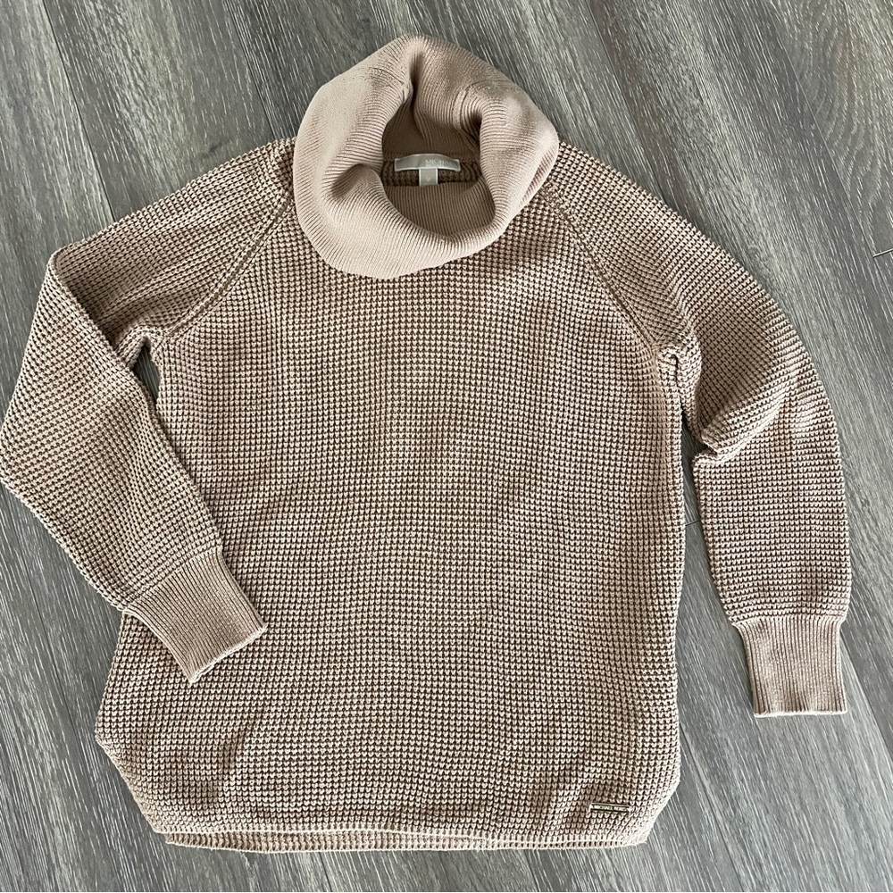 Michael Kors Cowl Neck Sweater, Camel Tan Color, Size Medium
